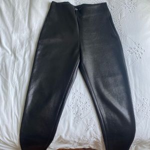 Zara size S black leather pants